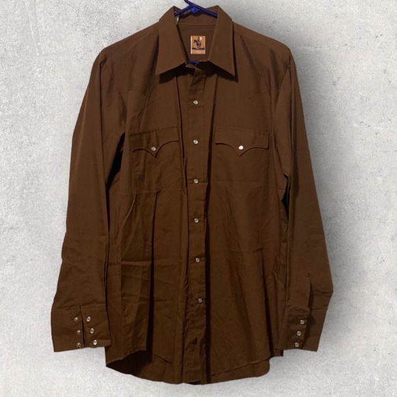 Cowhand Other - Vintage Cowhand Western Pearl Snap Brown Shirt Size Large
